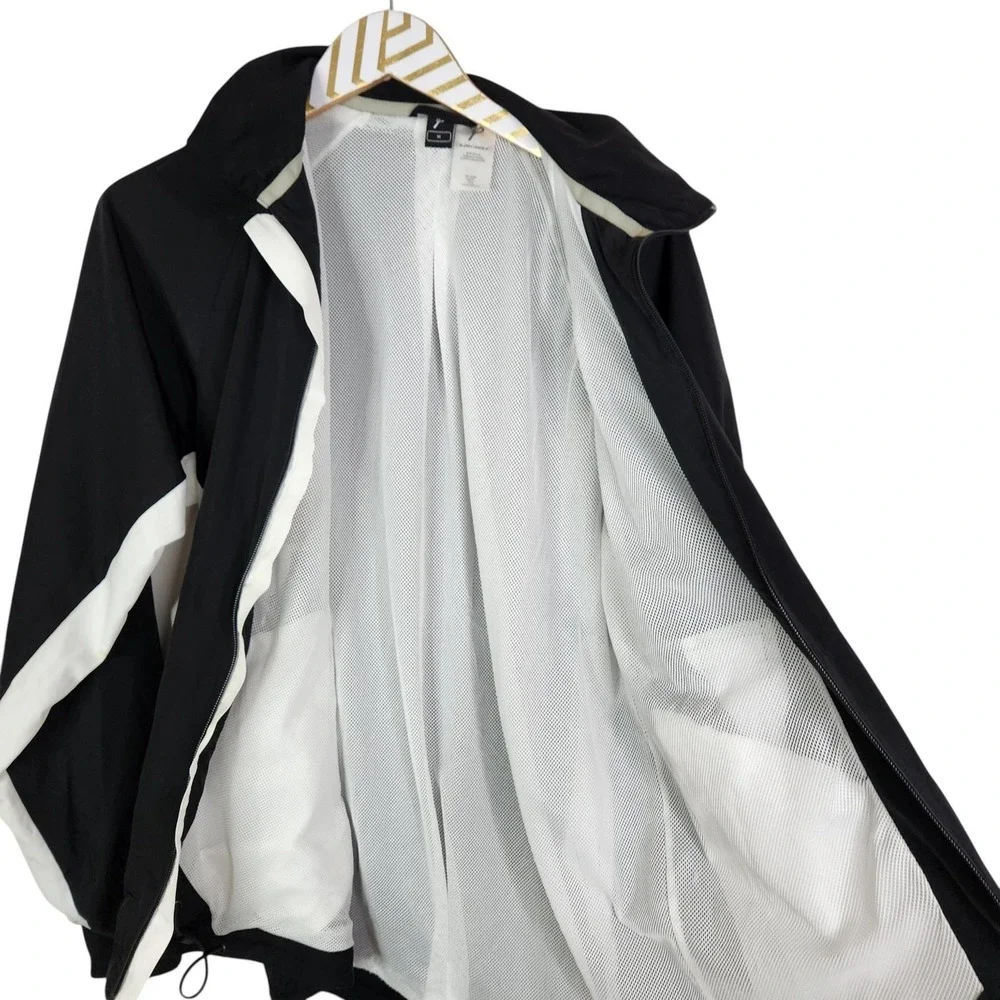 BJORN DAEHLIE Windbreaker Jacket Mens Medium Black White Zip Pockets Light Lined